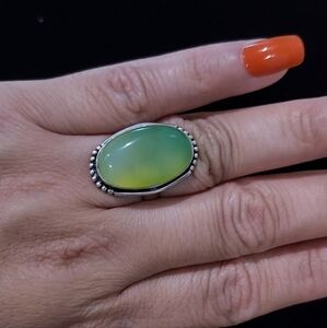 Green Chalcedony Ring